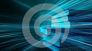 Glowing Books with Light Trails