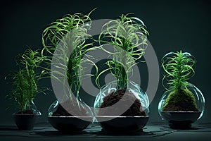 glowing botanical experiment: bio-chemistry\'s luminescent arboreal muse photo