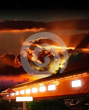 Glowing boxcar photo