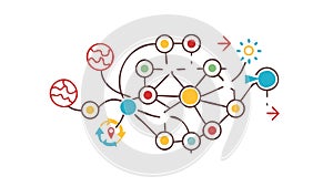 Glowing Brain Network and Synaptic Connections, AI Tech, vector design Generative AI