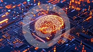 AI Brain on Circuit Board