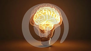 A glowing brain symbolizes innovation and intelligence