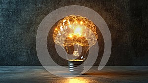 A glowing brain symbolizes innovation and intelligence