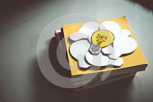 Glowing bulb idea concept