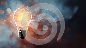 glowing bulb network idea concept