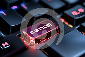 Glowing Cancel Key