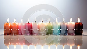 Glowing candle ignites celebration, love, and spirituality in darkness generated by AI