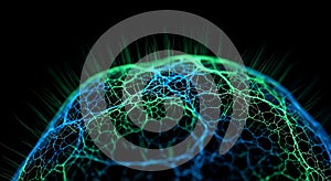Glowing cellular network structure background