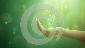 The glowing checkmark in hand.AI generated image