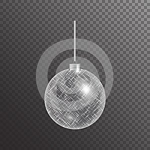 Glowing christmas ball. Festive vector illustration