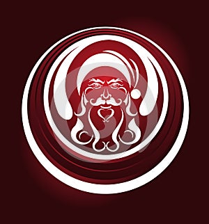 Glowing Christmas icon with a Santa