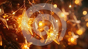 The glowing Christmas star.AI generated image