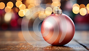 Glowing Christmas tree ornament brings joy to festive celebration generated by AI
