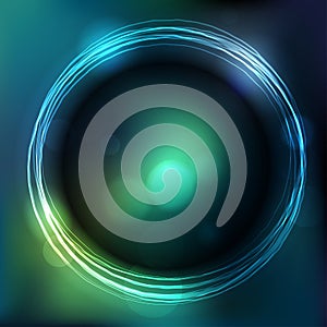 Glowing circle with blurred background