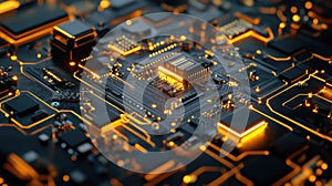 Glowing circuit board processing data and connecting technology