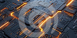 Glowing Circuit Board Texture: Abstract Tech Background Image