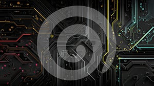 glowing circuits abstract technology