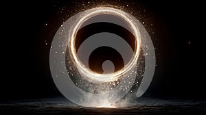 Glowing Circular Light with Radiant Sparkle