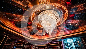 Glowing city nightlife, modern casino celebration generated by AI