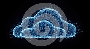 Glowing Cloud Computing Concept on Black