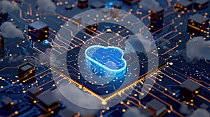 The glowing cloud emblem.AI generated image