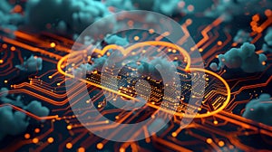 The Glowing Cloud Network.AI generated image