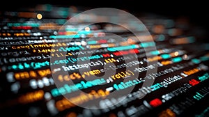 Glowing Code Lines Abstract Programming Software Development