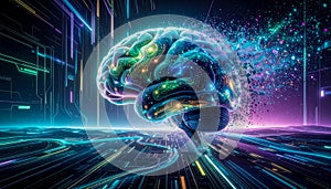 Glowing colorful neural network mapping the digital universe