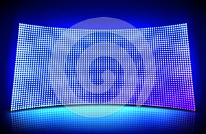 Glowing concave led wall video screen