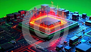 HighTech CPU Core Processing Digital Data