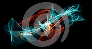 Glowing cosmic vortex or super nova illustration. Abstract creative modern colorful wide background. Neon glowing twisted cosmic