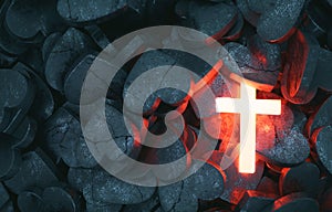 Broken Hearts with Glowing Cross