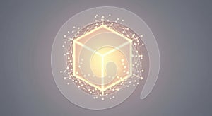 Glowing cube abstract background for blockchain technology and data science visualization design concept