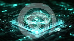 Luminous Cyberpunk Data Disk photo