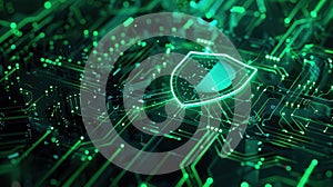 The glowing cybersecurity shield.AI generated image