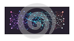 Glowing Data Network: Futuristic Abstract Digital Web, vector design Generative AI