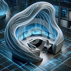 A glowing data pod, Ai generated image