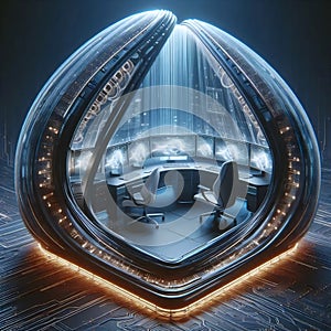 A glowing data pod, Ai generated image