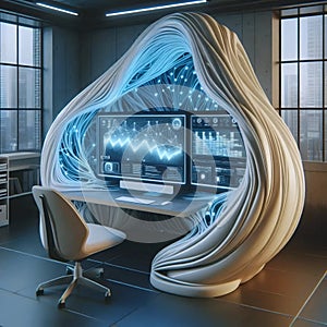 A glowing data pod, Ai generated image