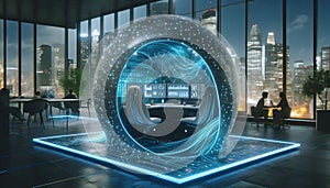 A glowing data pod, Ai generated image