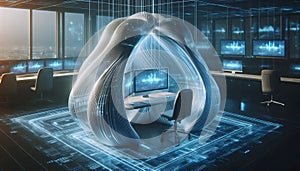 A glowing data pod, Ai generated image