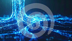 Glowing Data Root System Spreading Information