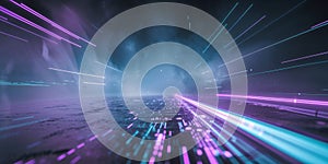 Glowing Data Stream Abstract Digital Art Background