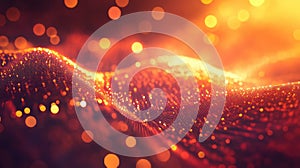 Glowing data waves creating an abstract technology background