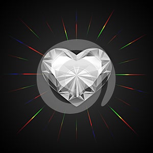 Glowing Diamond Heart Icon