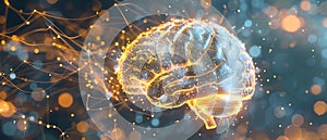 AI concept: glowing digital brain with network connections representing artificial intelligence
