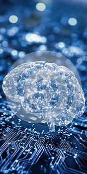 Artificial intelligence brain learning on circuit board