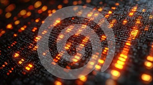 Glowing Digital Code Stream