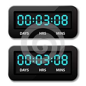 Glowing digital counter - countdown timer