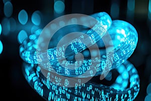 Glowing Digital Data Binary Code Technology